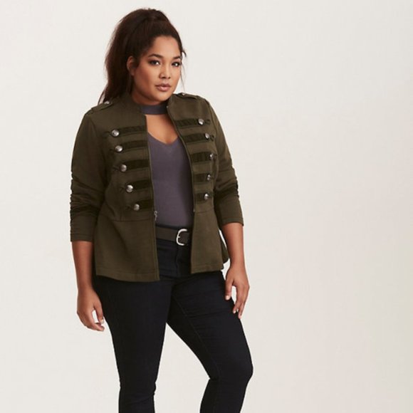 torrid Jackets & Coats Torrid Green Military Inspired Full Zip